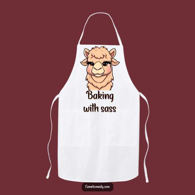 Funny Winking Camel Apron - Cheeky Eyelash Kitchen Accessory, Hilarious Cooking Gift