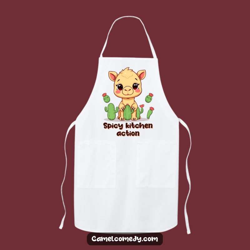 Funny Kawaii Camel Cactus Juggling Apron - Hilarious Kitchen Safety Gear