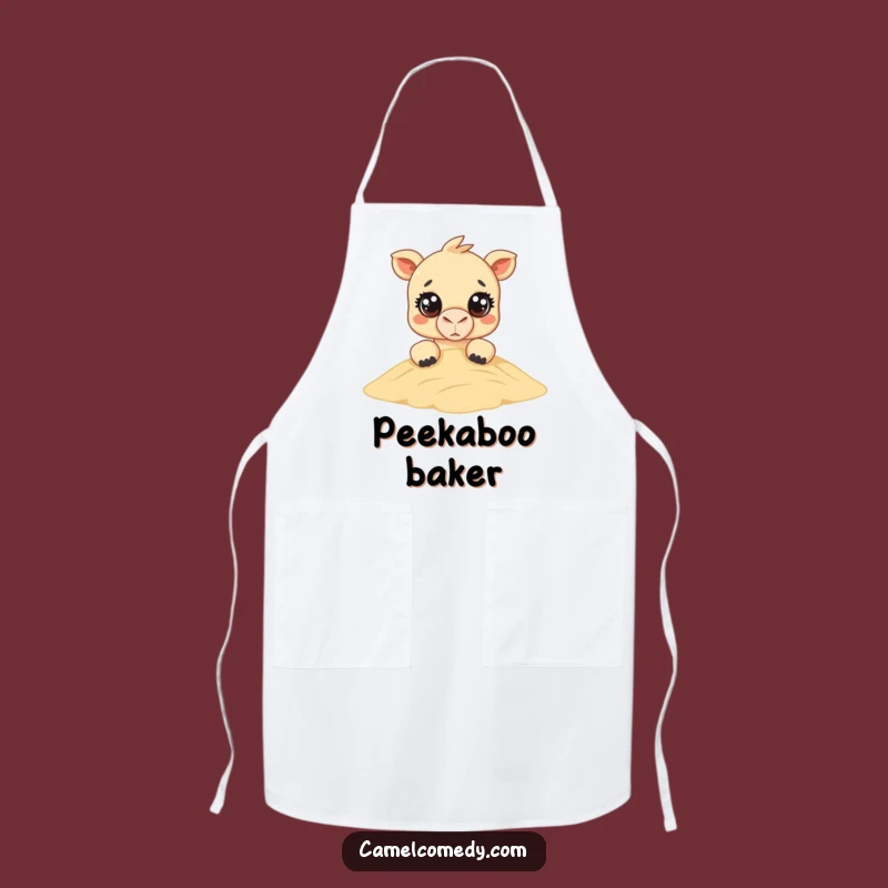 Funny Kawaii Camel Peeking Apron - Whimsical Kitchen Fun & Desert Style
