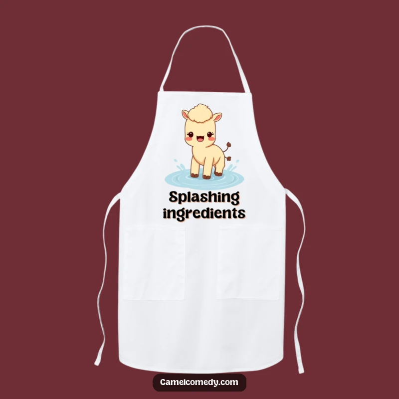 Funny Kawaii Camel Apron: Chef's Splashing Camel Kitchen Accessory, Humorous Gift