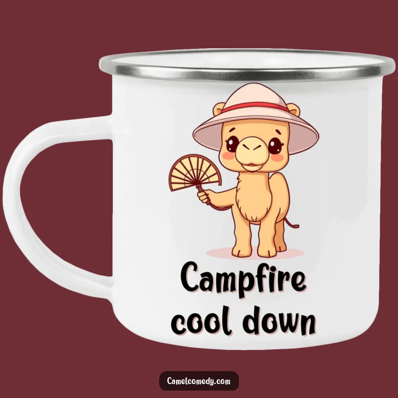 Funny Kawaii Camel Enamel Camping Mug: Beat the Heat with Desert Vibes