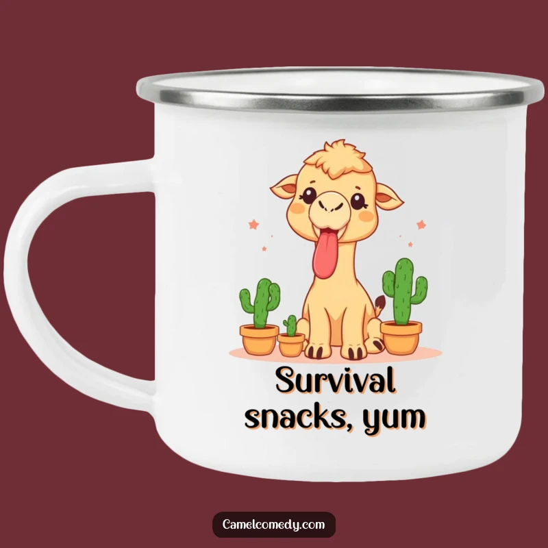 Funny Camel Cactus Juggling Camping Mug - Hilarious Outdoor Daredevil Gift