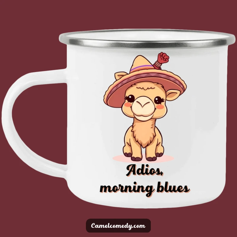 Funny Camel Sombrero Camping Mug - Fiesta Adventure, Great Funny Gift!