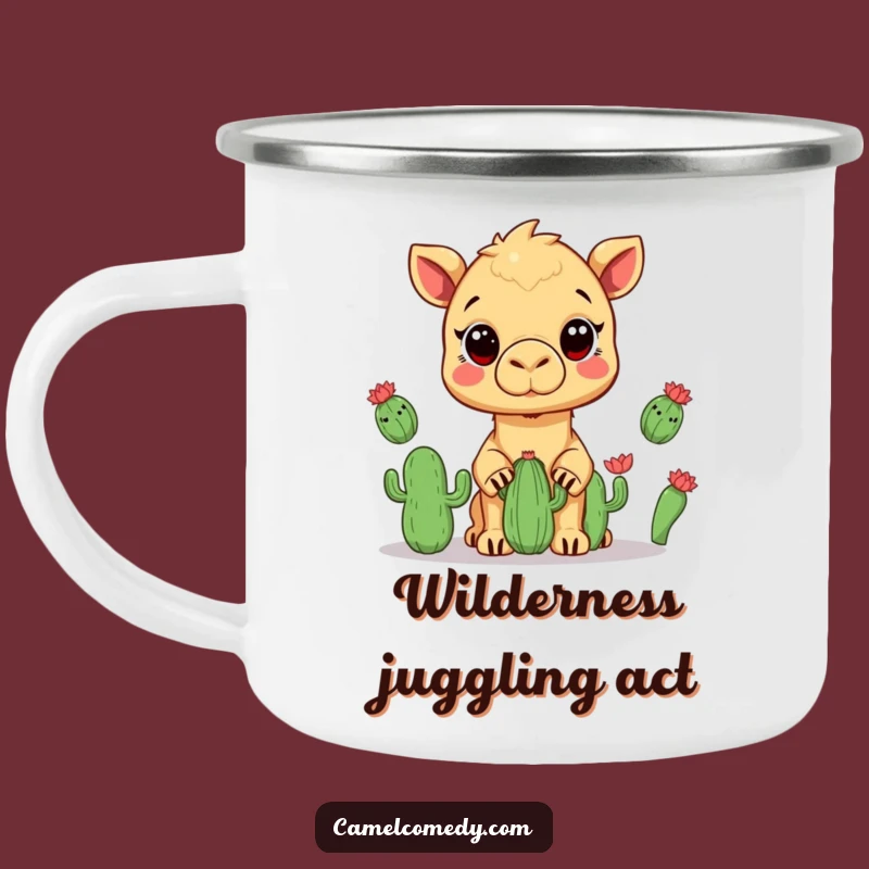 Funny Kawaii Camel Cactus Juggling Camping Mug - Hilarious Outdoor Adventure