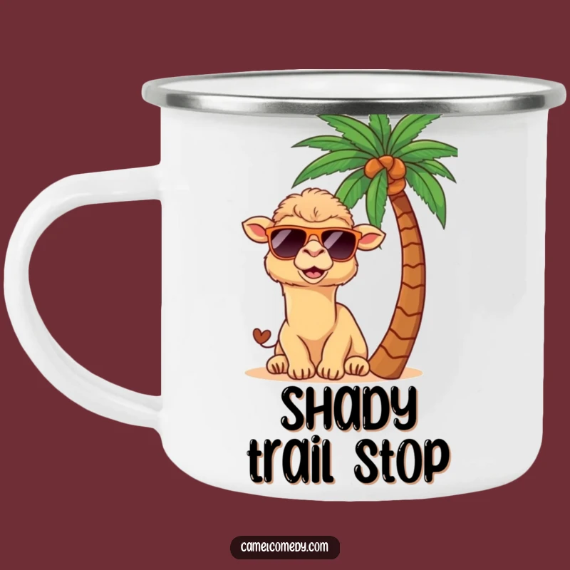 Funny Kawaii Camel Enamel Camping Mug: Tropical Vibes for Outdoor Fun