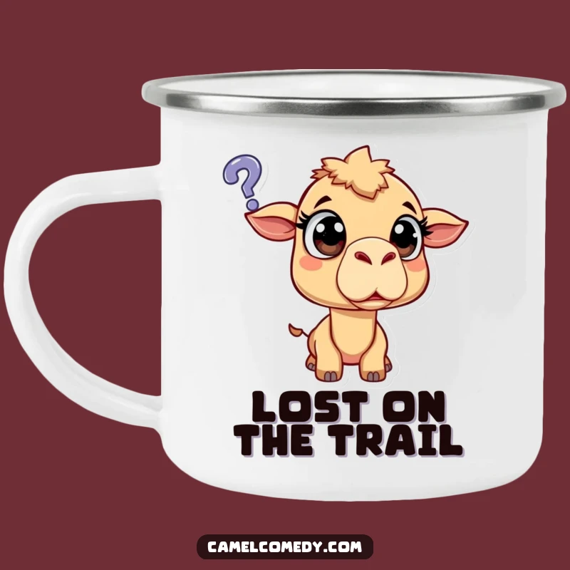 Funny Surprised Camel Camping Mug - Adventure with a Side of Humor