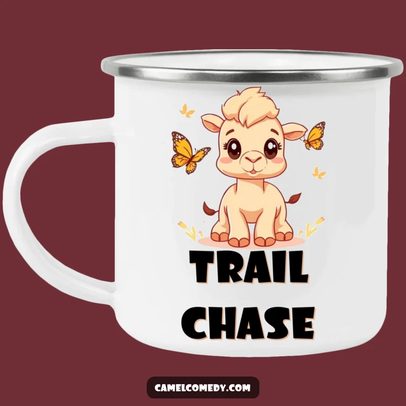 Funny Camel Butterfly Chase Camping Mug: Durable Whimsical Wide Eyes, Ideal Funny Gift
