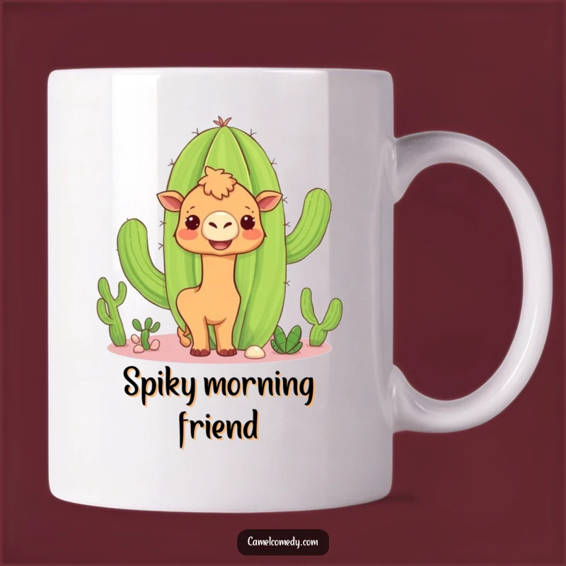 Funny Camel Cactus Mug: Curious Desert Peek for a Hilarious Gift