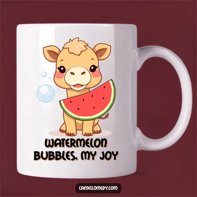 Funny Smiling Camel Watermelon Bubble Mug - A Hilarious Gift for Camel Lovers!
