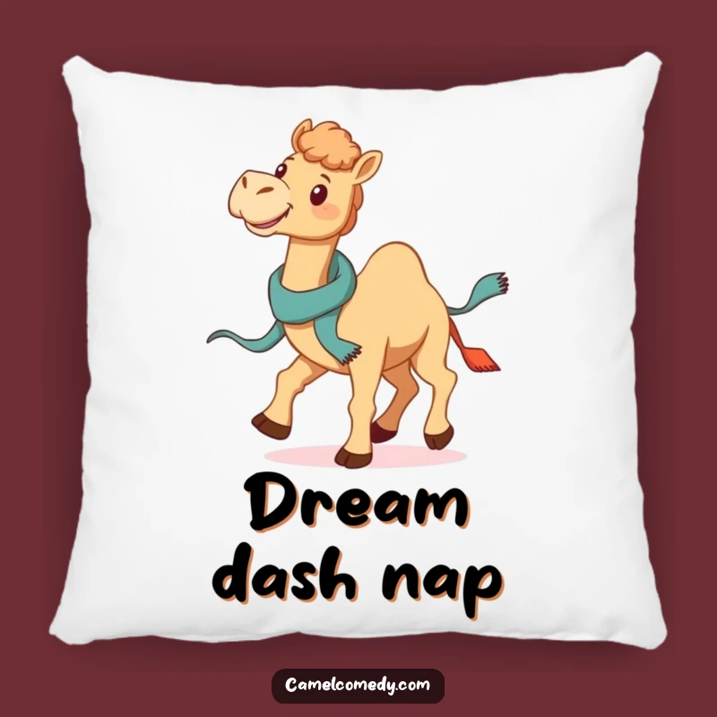 Funny Galloping Camel Pillow - Cozy Jaunty Scarf Comfort, Hilarious Accent
