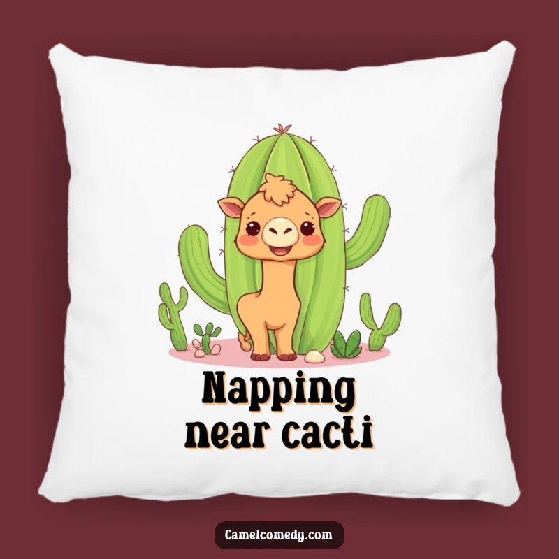 Funny Camel Cactus Pillow: Cozy Curious Peek for Hilarious Comfort