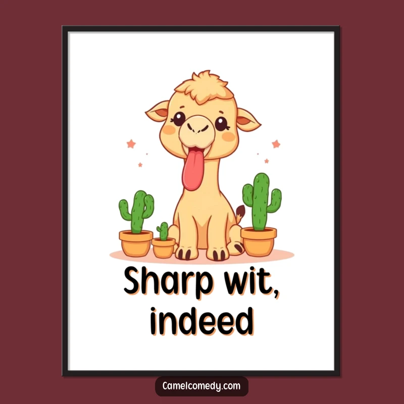 Funny Camel Cactus Juggling Digital Art - Hilarious Performance Decor Gift