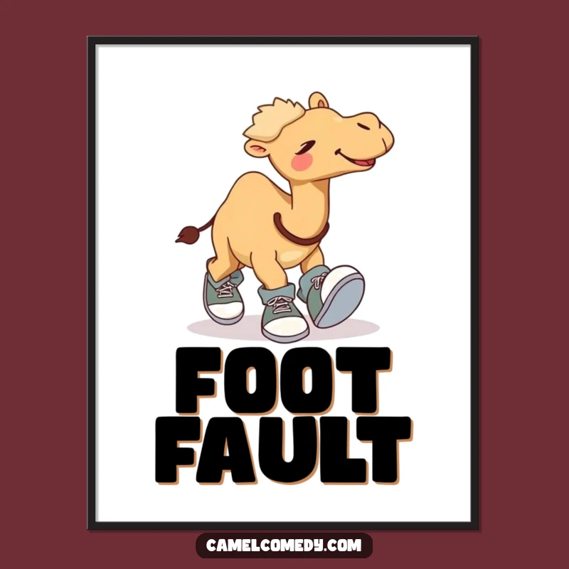 Funny Giggling Camel Digital Art: Clumsy Shoes Print, Gift