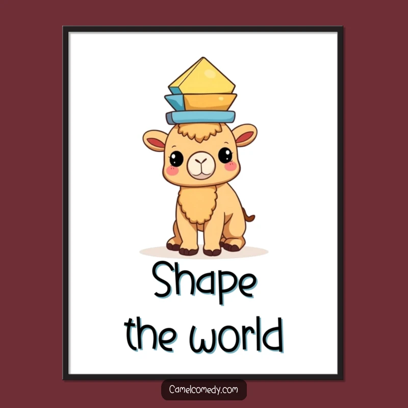 Funny Kawaii Camel Balancing Digital Print - Instant Geometric Art for Your Space!