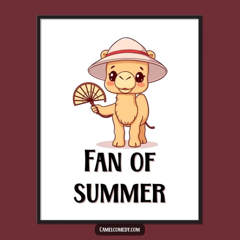 Funny Kawaii Camel Heatwave Digital Art: Instant Summer Coolness
