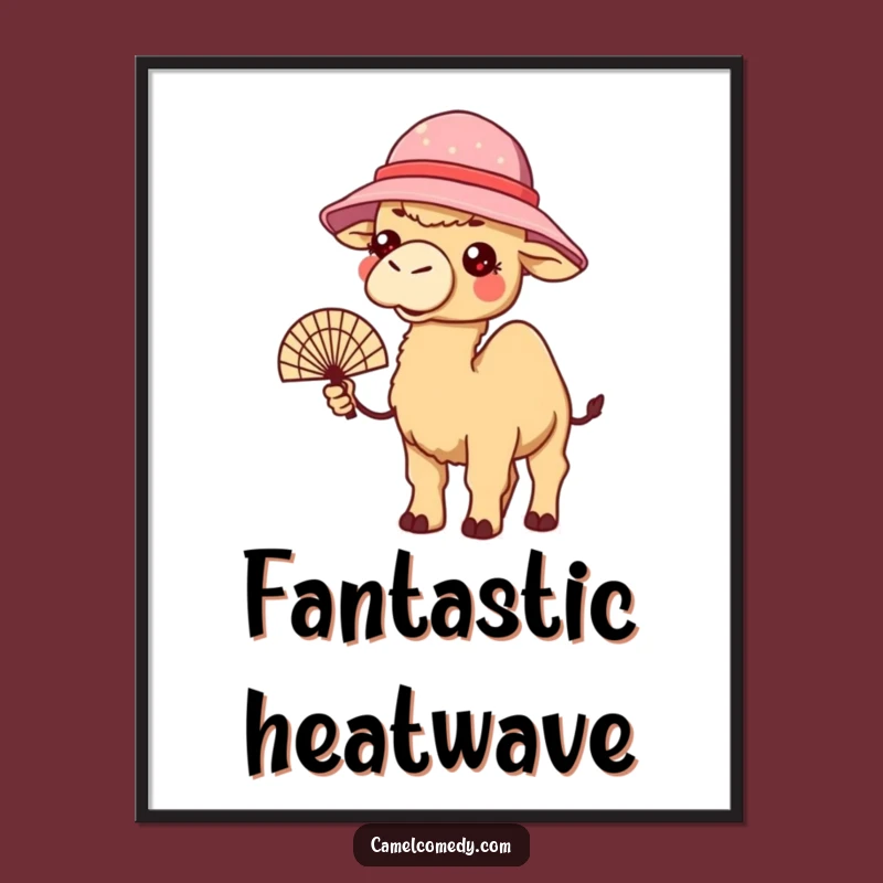 Funny Kawaii Camel Summer Digital Art - Hilarious Heat Relief Decor