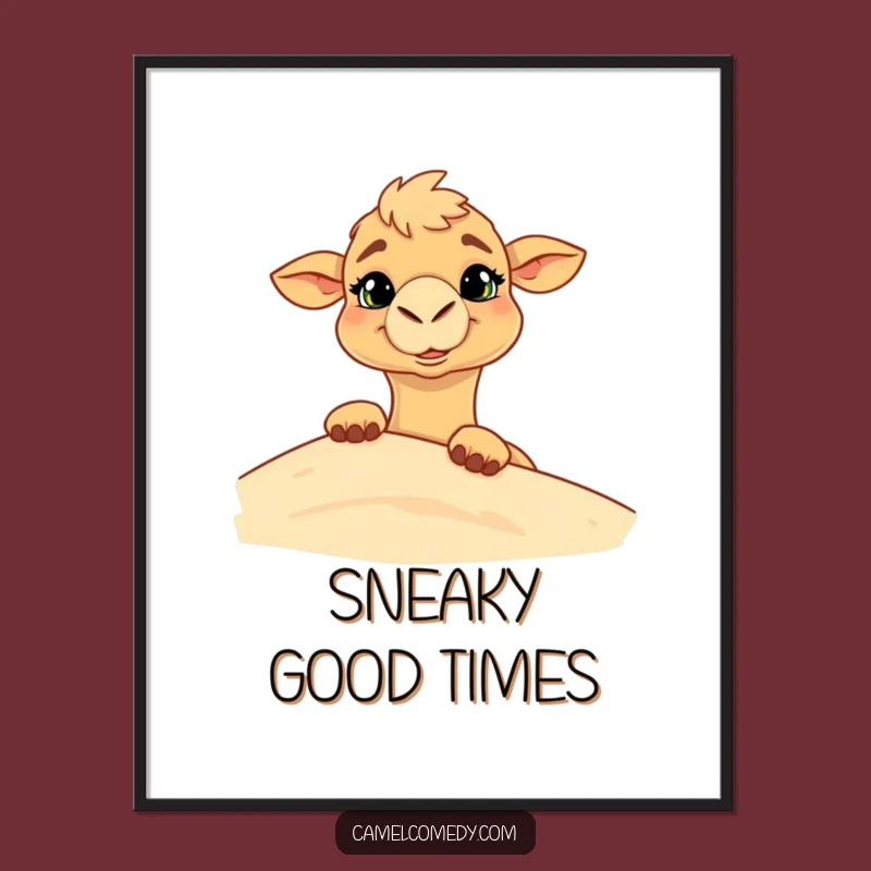 Funny Camel Dune Peek Digital Art - Hilarious Wall Decor Gift