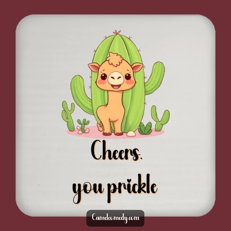 Funny Camel Cactus Coaster: Curious Desert Guard for Hilarious Drinks