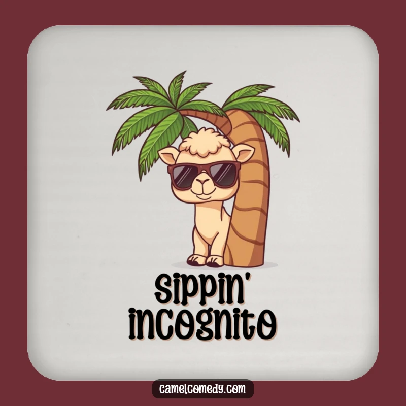 Funny Kawaii Camel Palm Tree Coaster - Hilarious Tropical Drink Protection