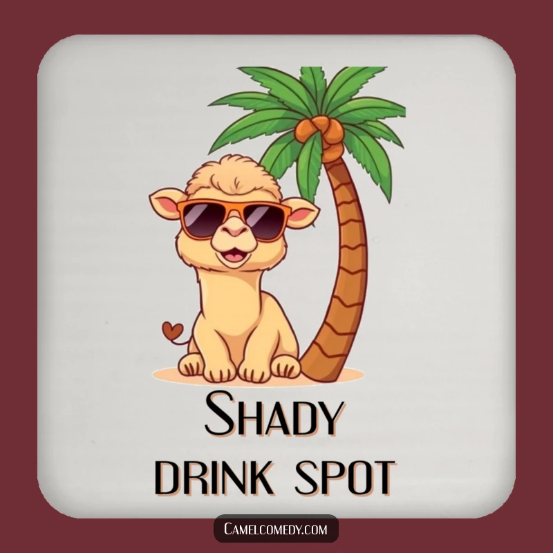Funny Kawaii Camel Tropical Drink Coaster: Add Paradise to Your Surfaces