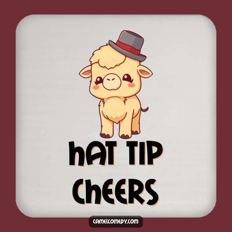 Funny Little Camel Bowler Hat Coaster - Giggle & Protect Surfaces
