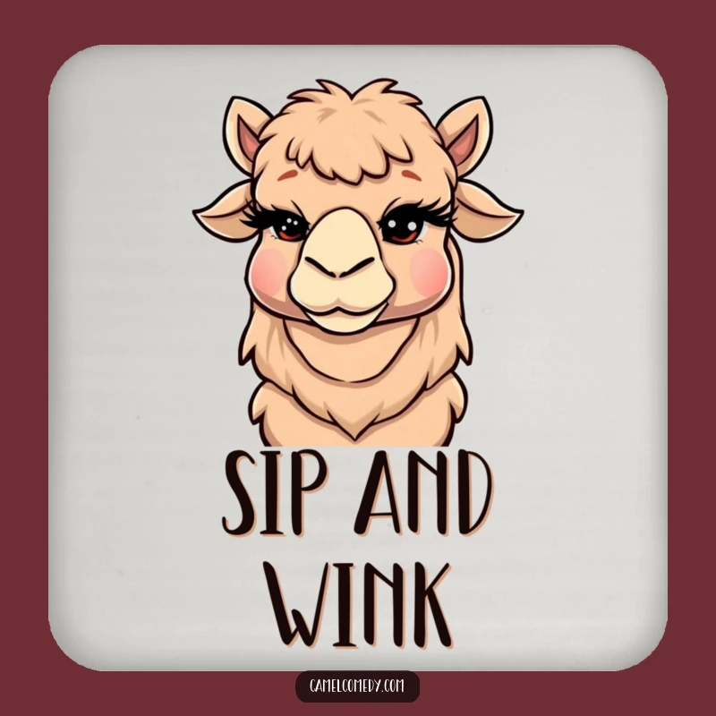 Funny Winking Camel Coaster - Cheeky Eyelash Drink Protector, Hilarious Bar Humor Gift
