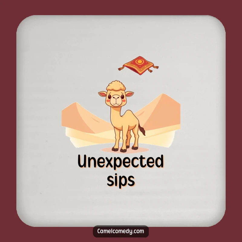 Funny Surprised Camel Coasters: Protect Surfaces with Whimsical Desert Art