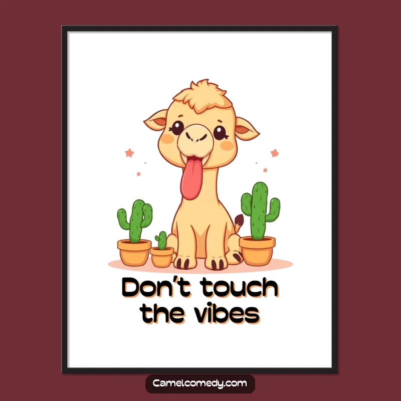 Funny Camel Cactus Juggling Poster - Hilarious Desert Performance Art Gift