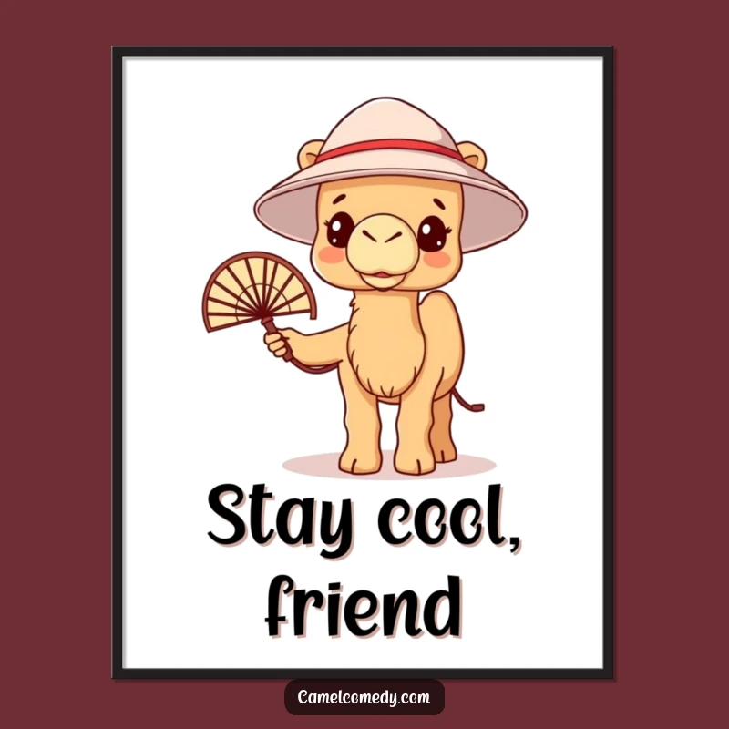 Funny Kawaii Camel Heatwave Poster: Bring Cool Laughs to Your Walls