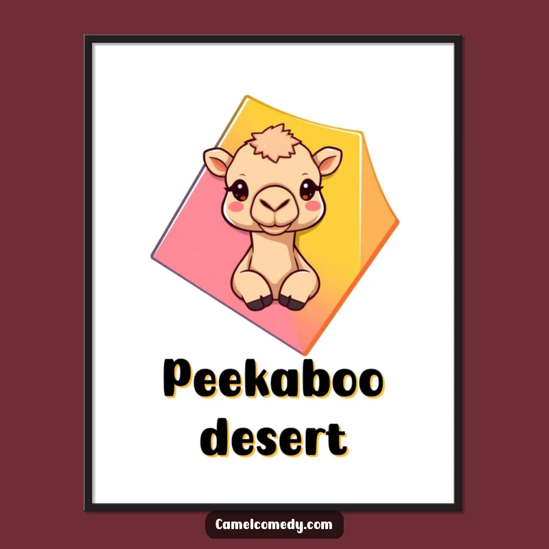 Funny Peeking Camel Poster - Humorous Camel Art for Wall Gifts