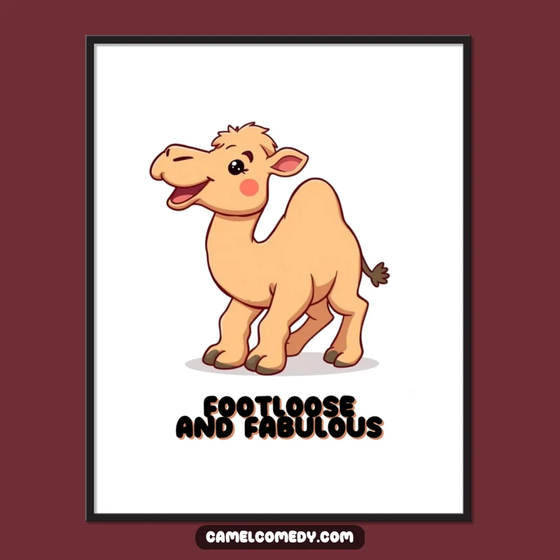 Funny Tripping Camel Poster - Humorous Camel Art for Wall Gifts