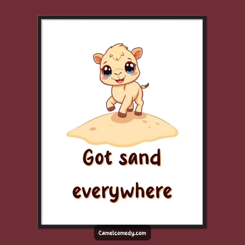 Funny Camel Poster: Tiny Dune Hopper Art for a Hilarious, Joyful Wall Decor
