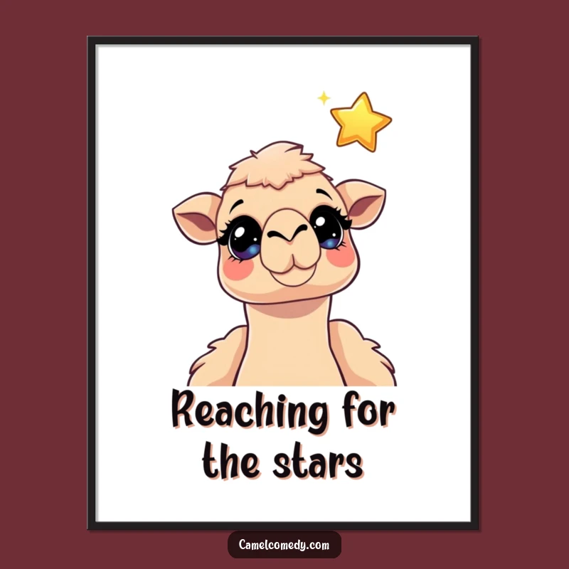 Funny Camel Starry Eyes Poster: Hilarious Wall Art, Perfect Decor Gift