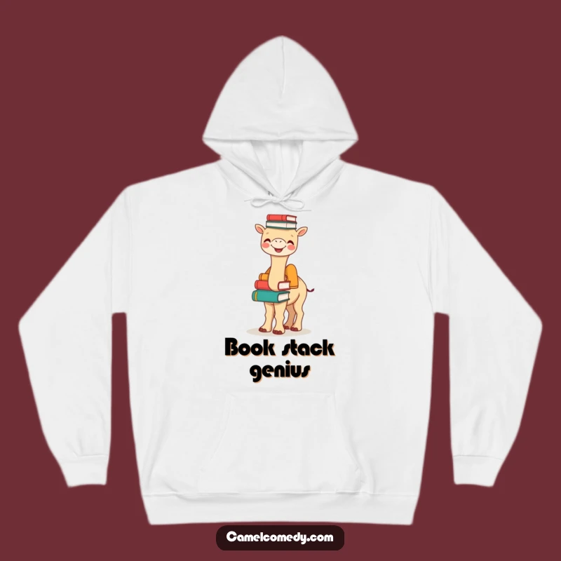 Funny Bookish Camel Hoodie - Cozy Hump Stack, Hilarious Reader Comfort