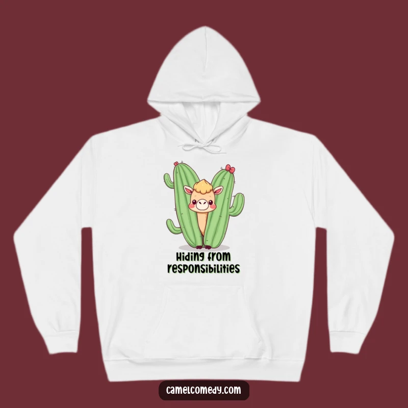 Funny Kawaii Camel Cactus Cozy Hoodie - Hilarious Desert Comfort Gift