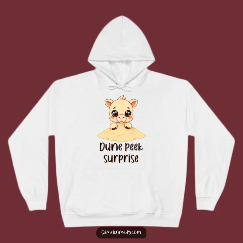 Funny Kawaii Camel Peeking Hoodie - Cozy & Cute Desert Comfort Gift