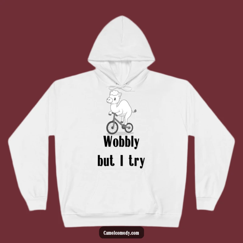 Funny Kawaii Camel Unicycle Hoodie - Cozy & Hilarious Circus Comfort