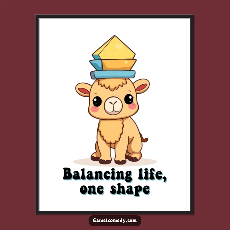 Funny Free Printable Wall Art: Balancing Camel - Downloadable Decor!