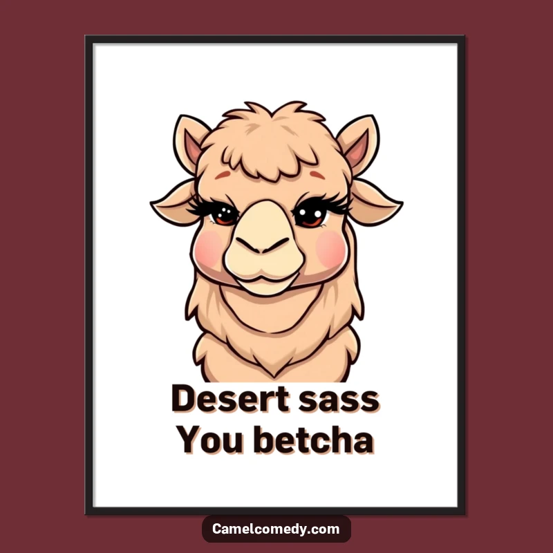 Funny Free Printable Wall Art: Cheeky Winking Camel, Quirky Desert Decor!
