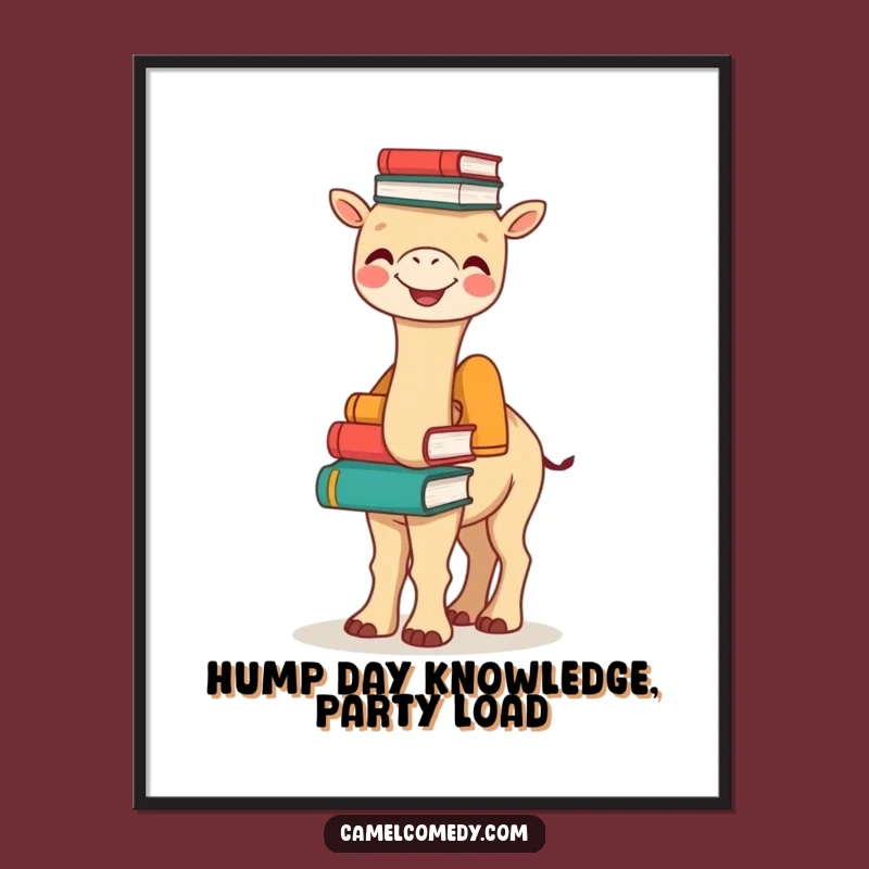Free Printable Book Camel Wall Art: Funny Intellectual Downloadable Art for Your Study