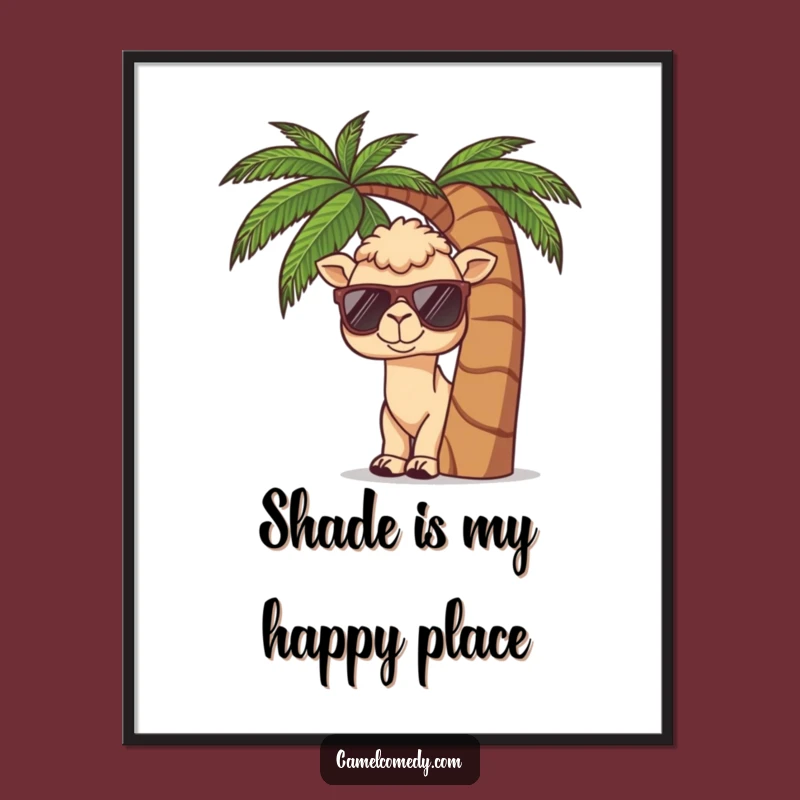 Free Printable Wall Art: Funny Kawaii Camel Tropical Peek Humorous Download