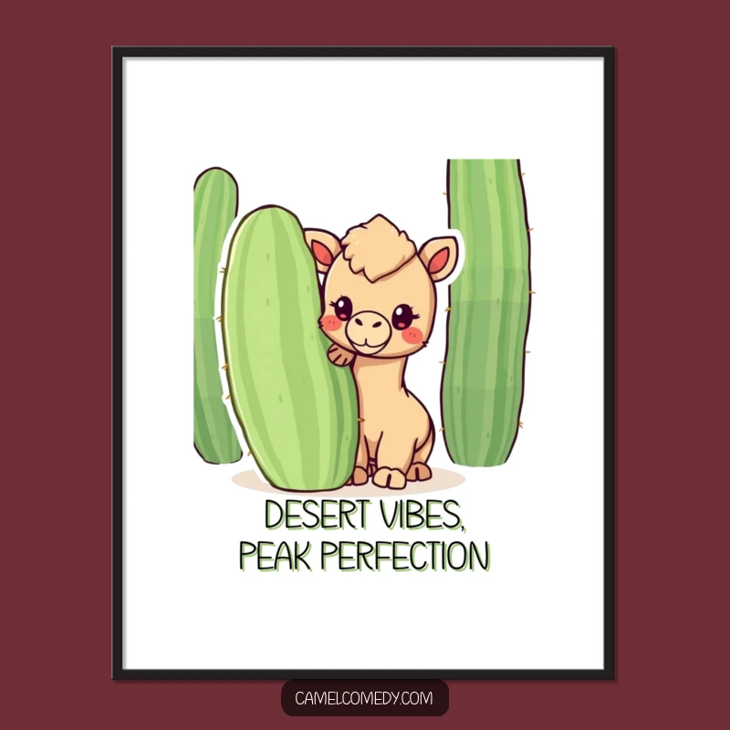 Free Printable Wall Art: Kawaii Camel Cactus - Humorous Downloadable Art Gift