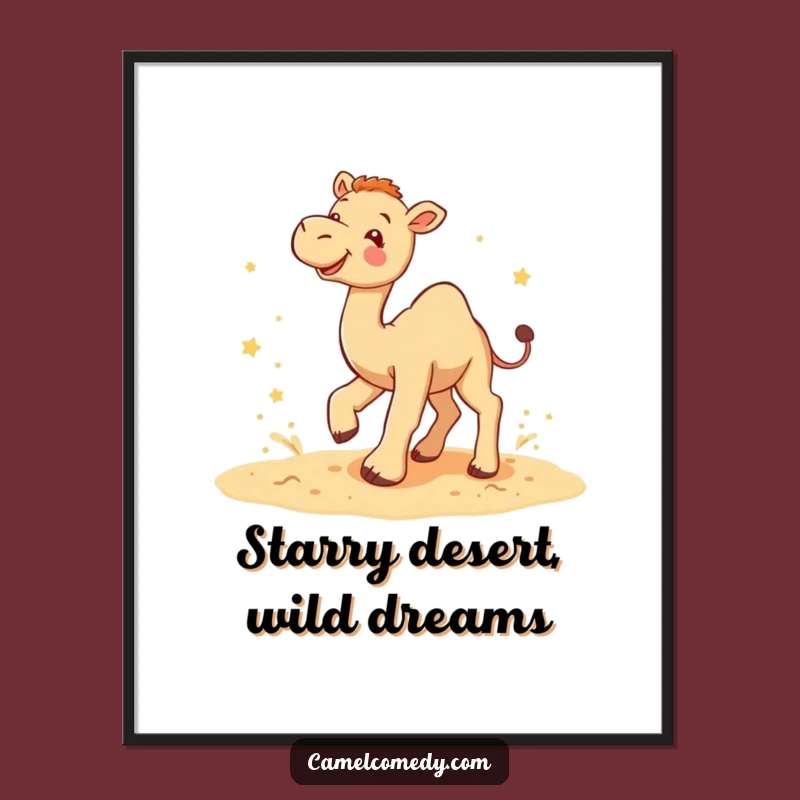 Free Printable Wall Art: Playful Camel Stars Desert Downloadable Art