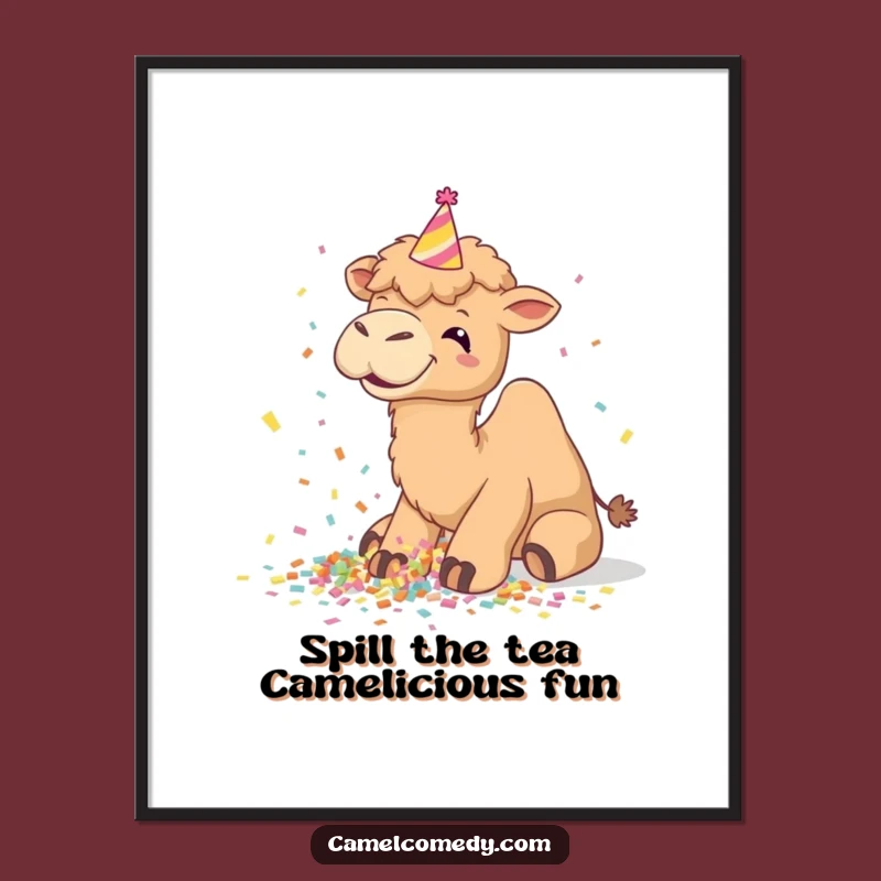 Funny Free Printable Camel Confetti Art: Giggling Desert Party Downloadable