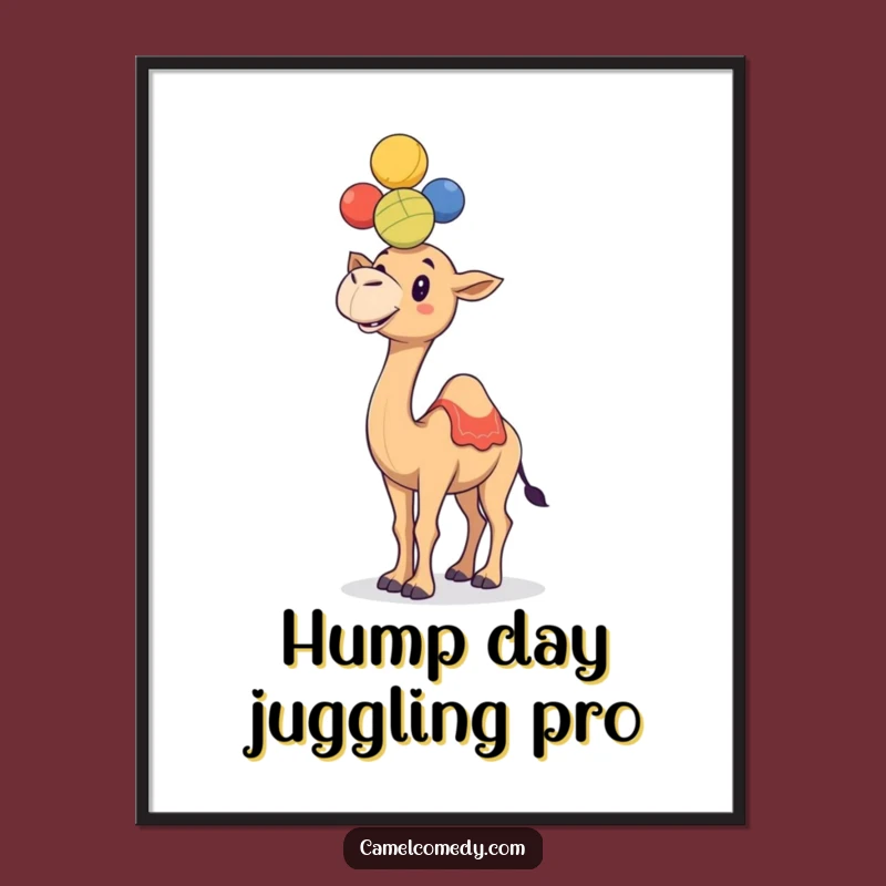 Free Printable Wall Art: Juggling Camel, Hilarious Downloadable Art for a Fun Vibe