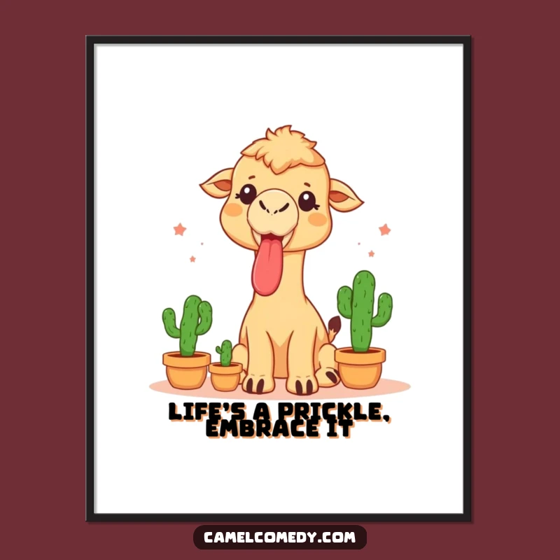 Free Printable Wall Art: Juggling Camel Tongue Out, Humorous Downloadable Decor
