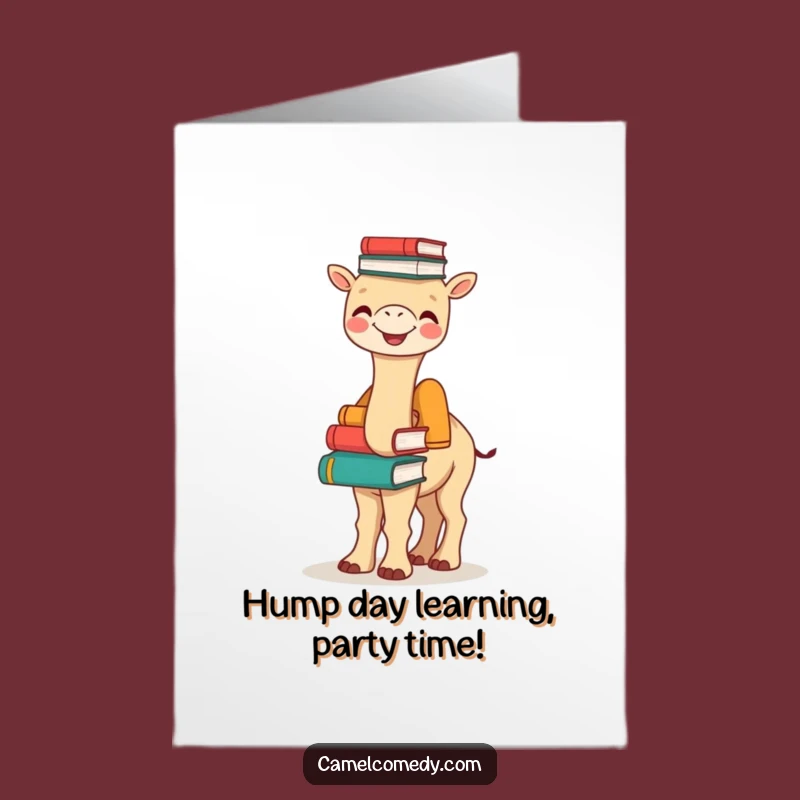 Free Printable Book Camel Birthday Card: Funny Downloadable Gift for the Smarty Pants