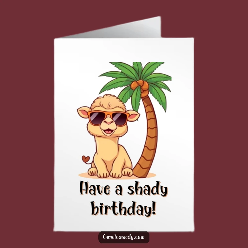 Funny Free Printable Birthday Card: Kawaii Camel Sunglasses, Hilarious Downloadable Gift