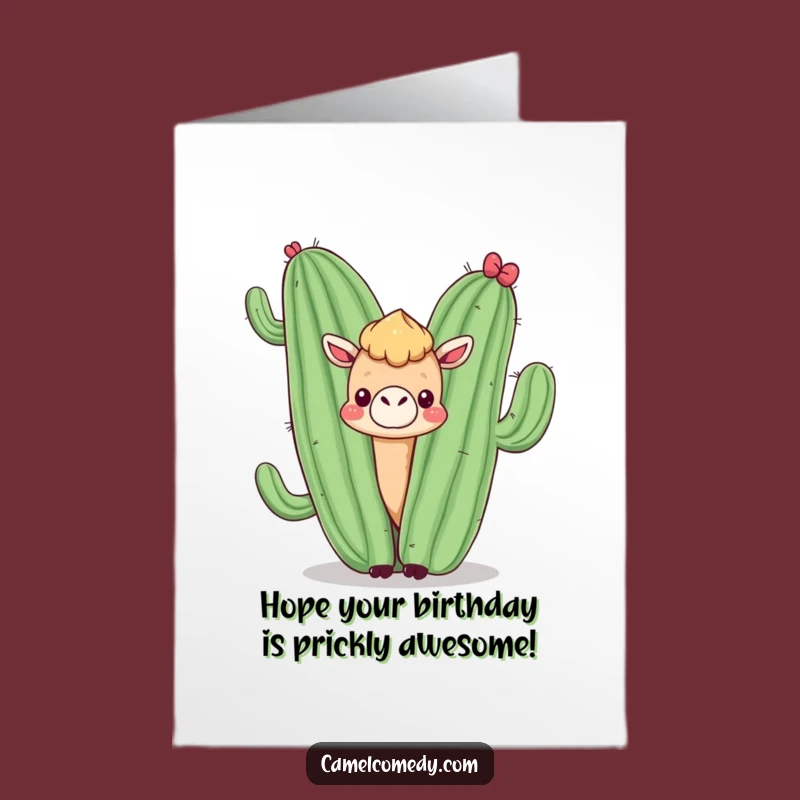 Free Printable Birthday Card: Camel & Cactus Fun, Funny Downloadable Gift