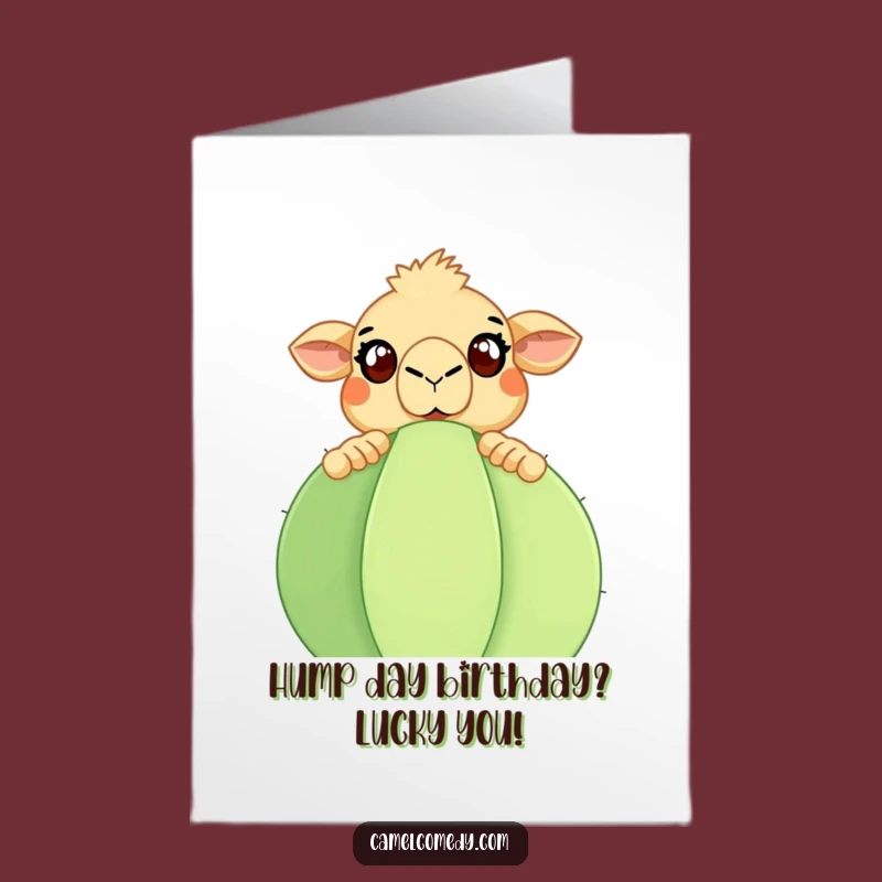 Free Printable Birthday Card: Surprised Camel Cactus, Hilarious Downloadable Gift